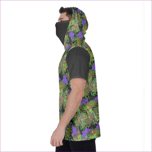 Sativa Men's T-Shirt With Mask (Inconspicuous Weed Clothing) - men's t-shirt with hood & mask at TFC&H Co.