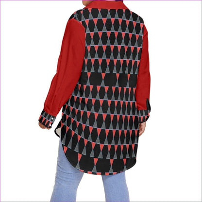 Scaled Women's Button-Up Shirt With Long Sleeve Voluptuous (+) Plus Size - women's button-up shirt at TFC&H Co.