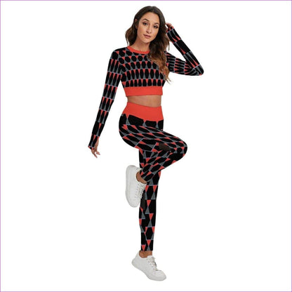 Scaled Women's Sport Set With Backless Top And Leggings - women's top & leggings set at TFC&H Co.