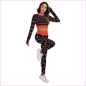 - Scaled Women's Sport Set With Backless Top And Leggings - womens top & leggings set at TFC&H Co.
