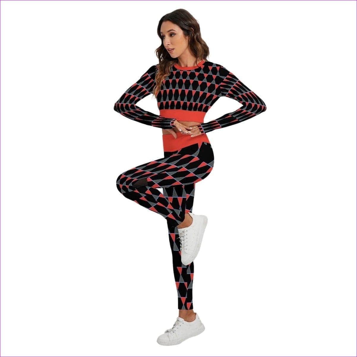 Scaled Women's Sport Set With Backless Top And Leggings - women's top & leggings set at TFC&H Co.