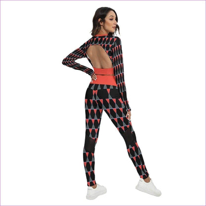 Scaled Women's Sport Set With Backless Top And Leggings - women's top & leggings set at TFC&H Co.
