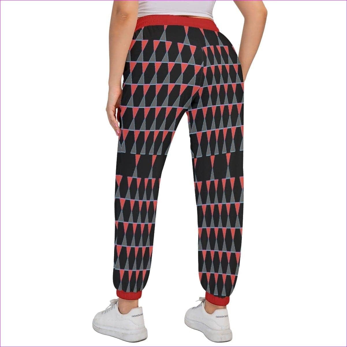 Scaled Women's Sports Trousers With Waist Drawstring Voluptuous (+) Plus Size - women's pants at TFC&H Co.