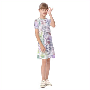 Scribbled Kids Girls Short Sleeve Dress - kid's dress at TFC&H Co.