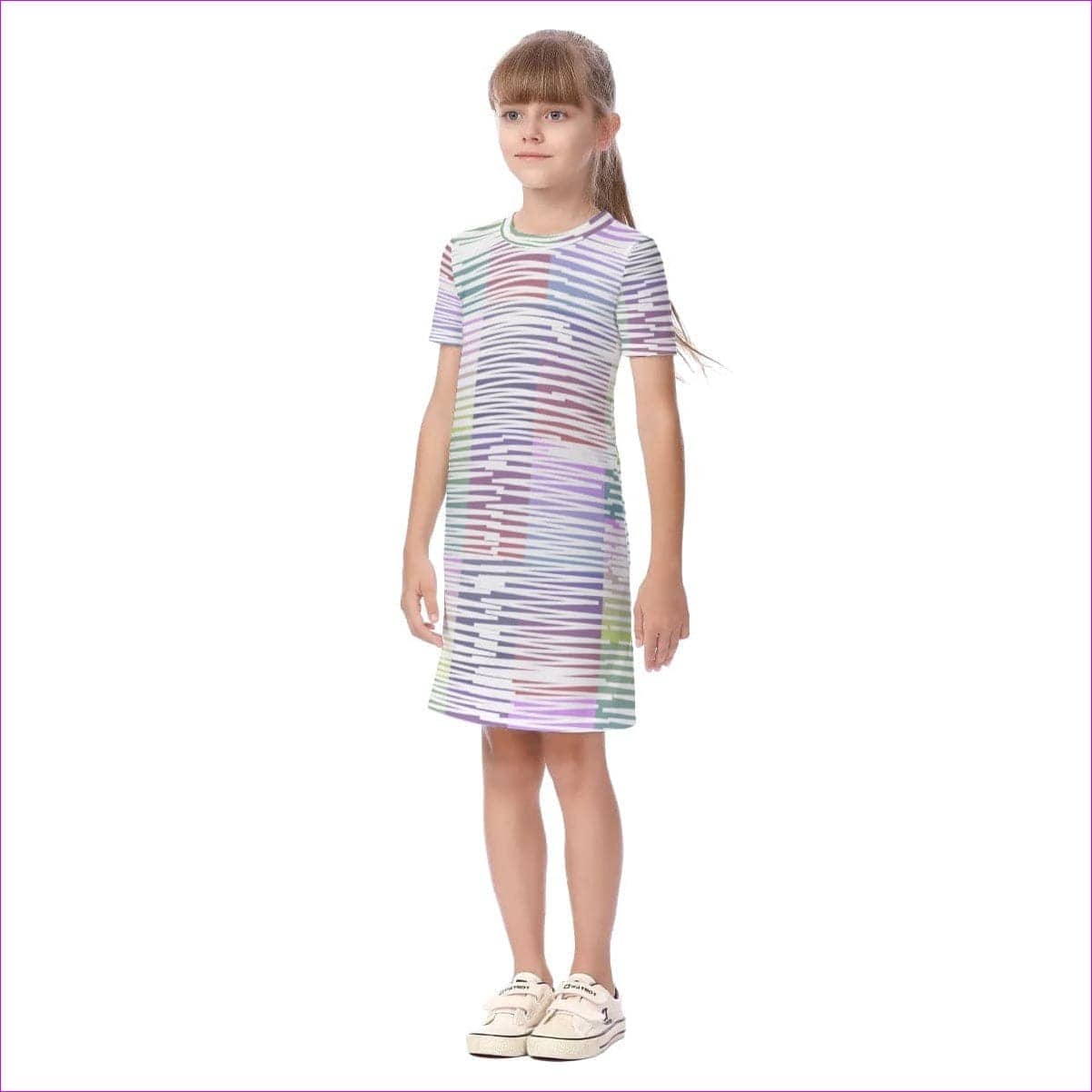 - Scribbled Kids Girls Short Sleeve Dress - kids dress at TFC&H Co.