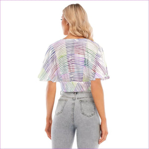 - Scribbled Women's & Teen's Bat Sleeve Crop Top - womens crop top at TFC&H Co.