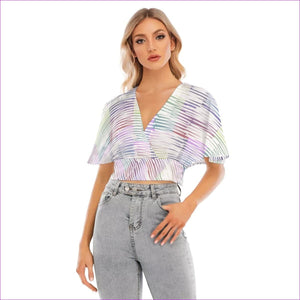 - Scribbled Women's & Teen's Bat Sleeve Crop Top - womens crop top at TFC&H Co.