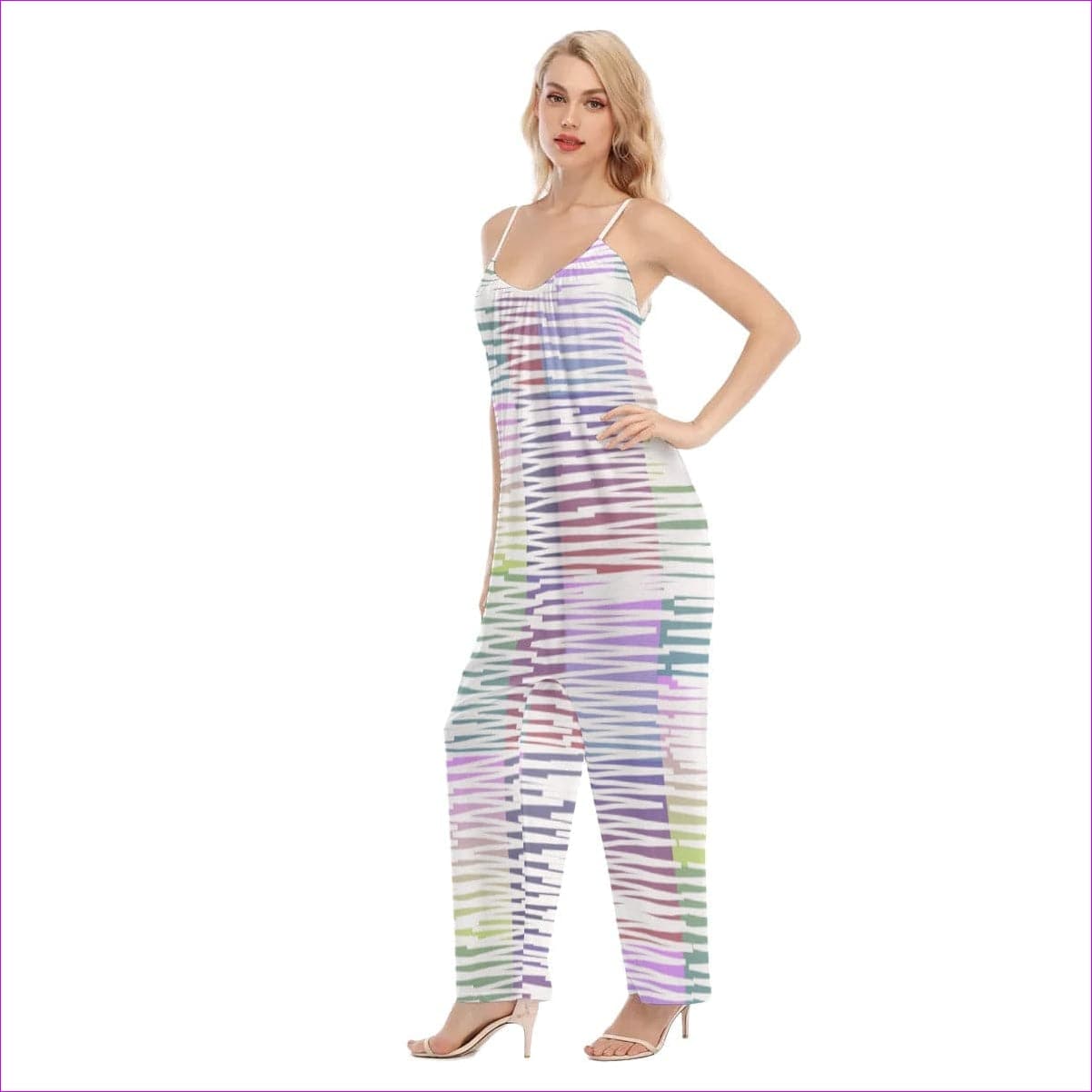 - Scribbled Women's & Teen's Loose Cami Jumpsuit - womens jumpsuit at TFC&H Co.