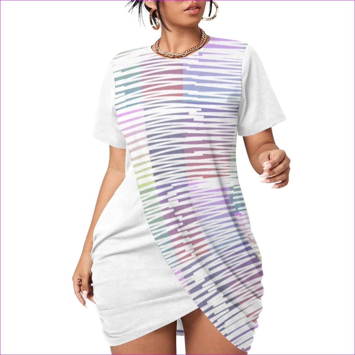 - Scribbled Women’s Stacked Hem Dress Voluptuous (+) Plus Size - womens dress at TFC&H Co.