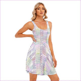 Pink - Scribbled Women's & Teen's Tank Vest Dress - womens dress at TFC&H Co.