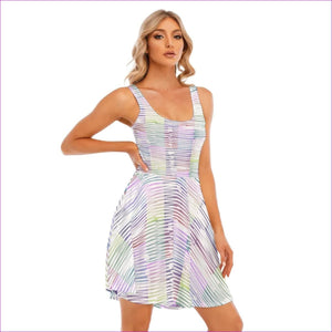 Pink - Scribbled Women's & Teen's Tank Vest Dress - womens dress at TFC&H Co.