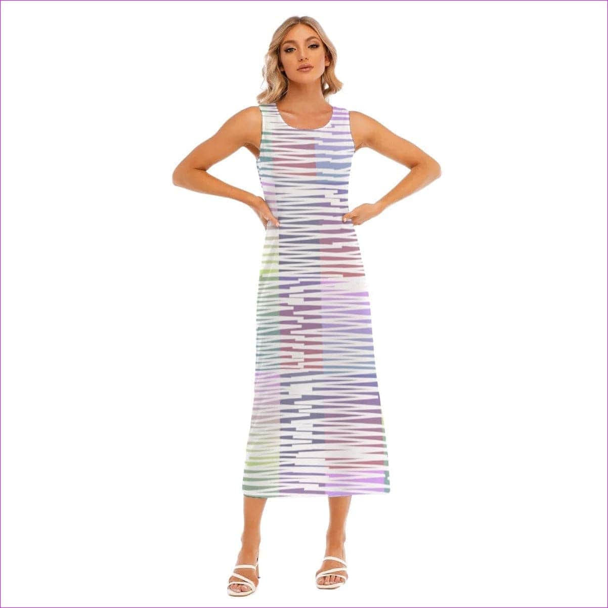 - Scribbled Women's Vest Dress - womens maxi dress at TFC&H Co.