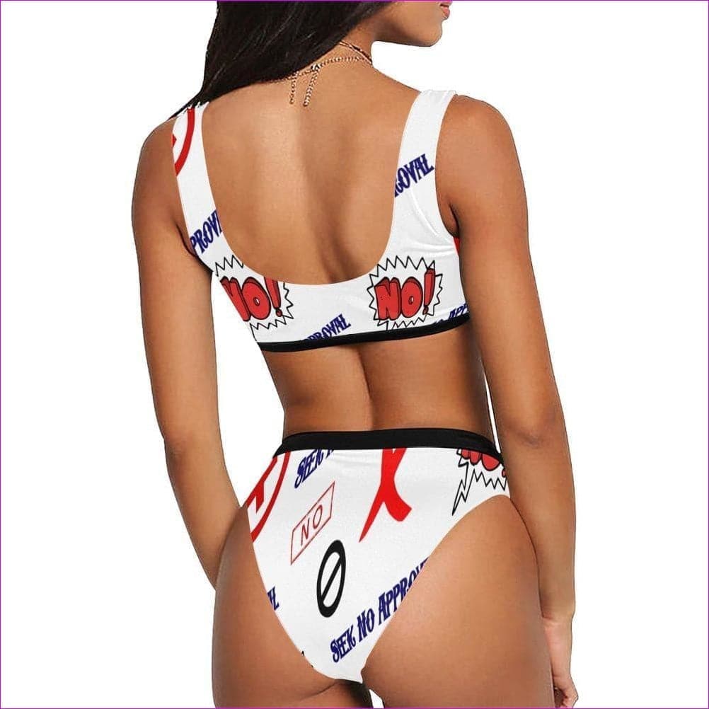 Seek No Approval Women's Sport Top & High-Waisted Bikini Swimsuit - women's swimwear at TFC&H Co.