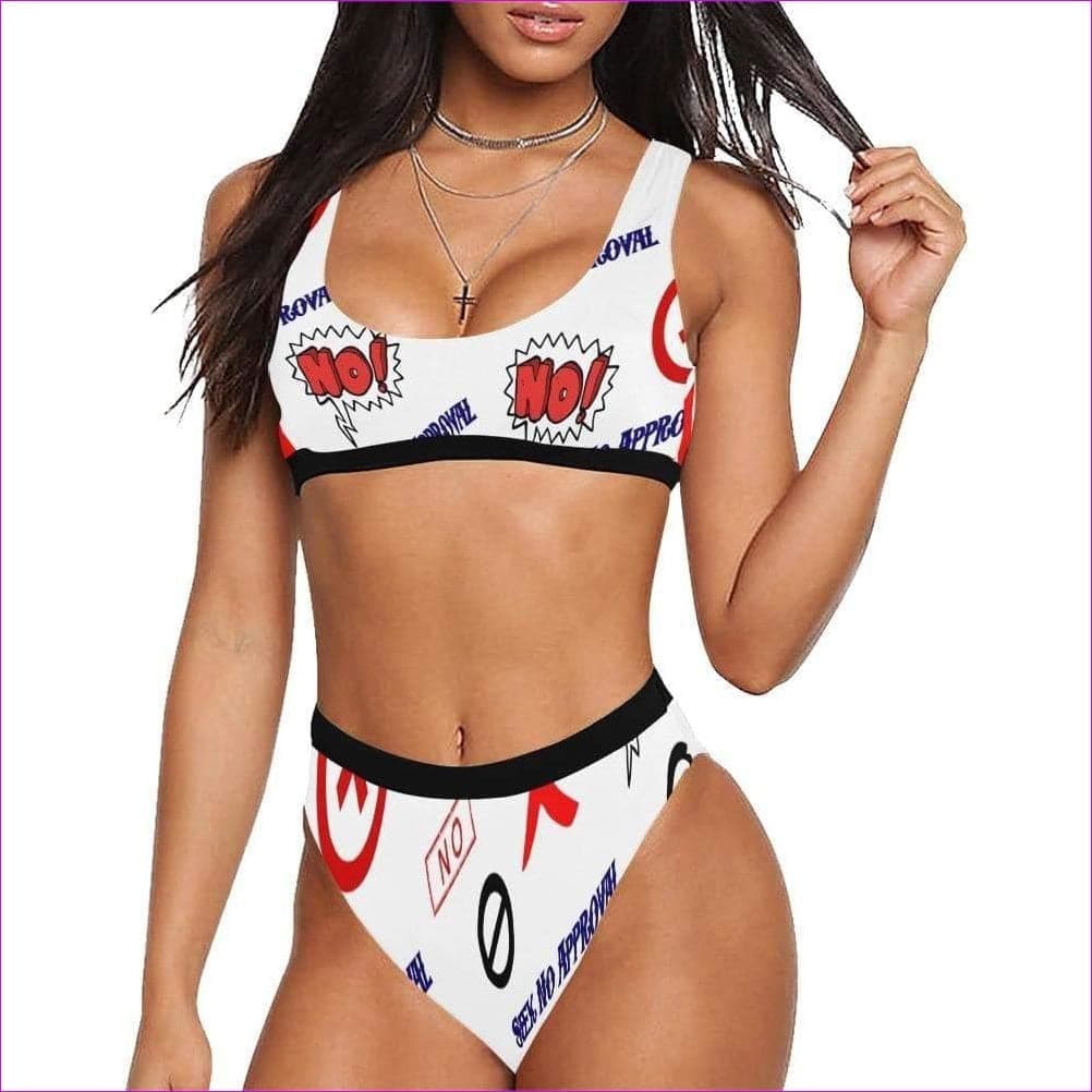 Seek No Approval Women's Sport Top & High-Waisted Bikini Swimsuit - women's swimwear at TFC&H Co.
