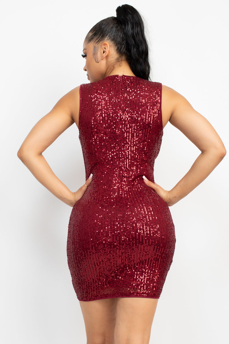 - Sequin Mesh Bodycon Dress - Ships from The US - womens dress at TFC&H Co.