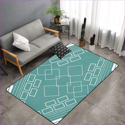 One Size shaped out -teal Area Rug with Black Binding 7'x5' Shaped Out Area Rug with Black Binding 7'x5' (3 colors) - area rug at TFC&H Co.