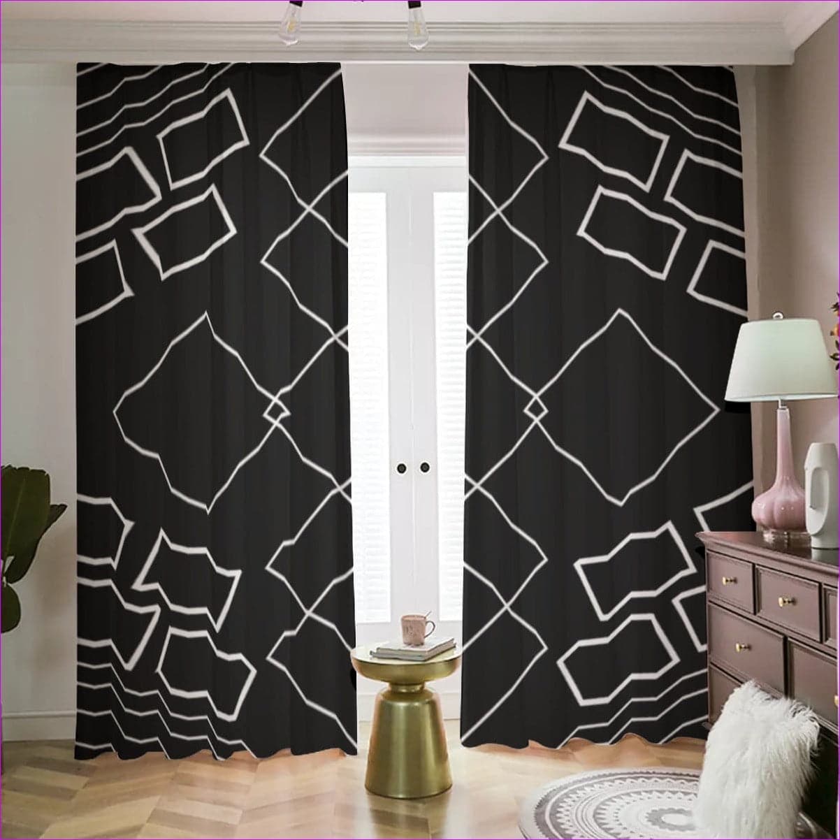 Black Shaped Out Blackout Curtains | 265(gsm) - blackout curtains at TFC&H Co.