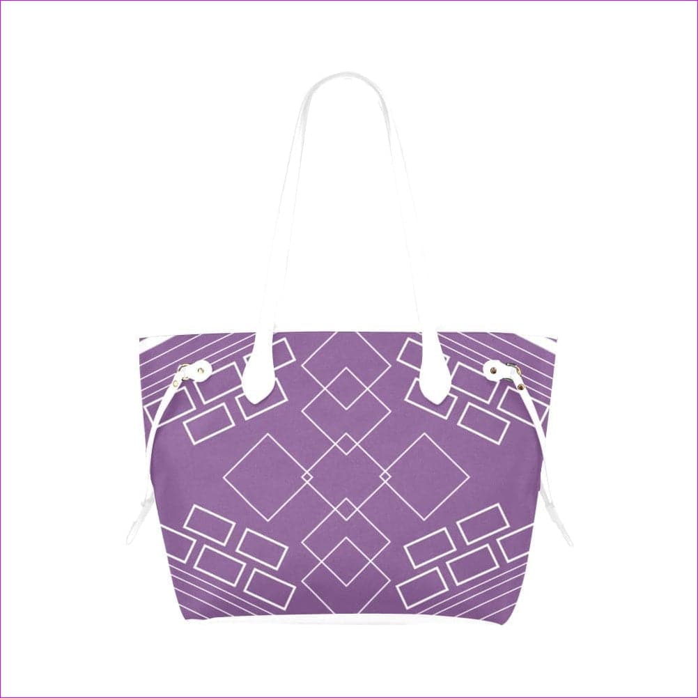 One Size shaped out purple-white Classic Tote Bag (Model1661) - Shaped Out Classic Tote Bag (8 colors) - handbag at TFC&H Co.