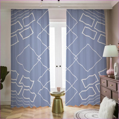 steel blue - Shaped Out Steel Blue Blackout Curtains | 265(gsm) - blackout curtains at TFC&H Co.