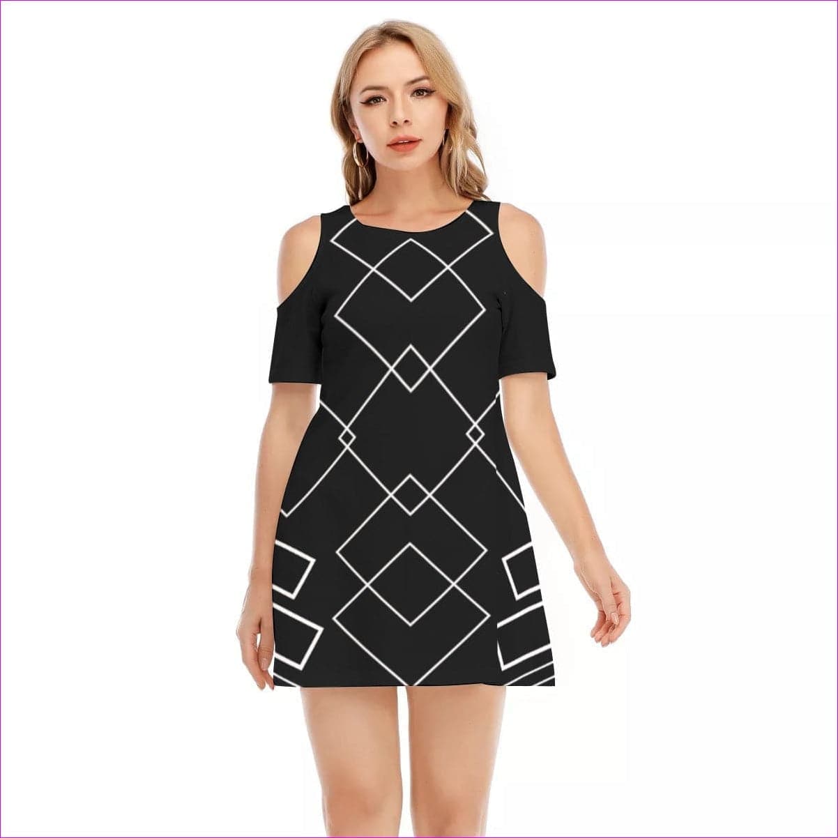 - Shaped Out Women's Cold Shoulder O-neck Dress | 100% Cotton - womens dress at TFC&H Co.