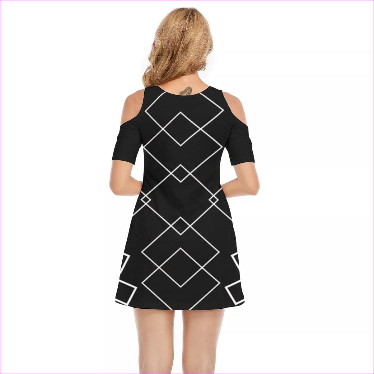 Shaped Out Women's Cold Shoulder O-neck Dress | 100% Cotton - women's dress at TFC&H Co.