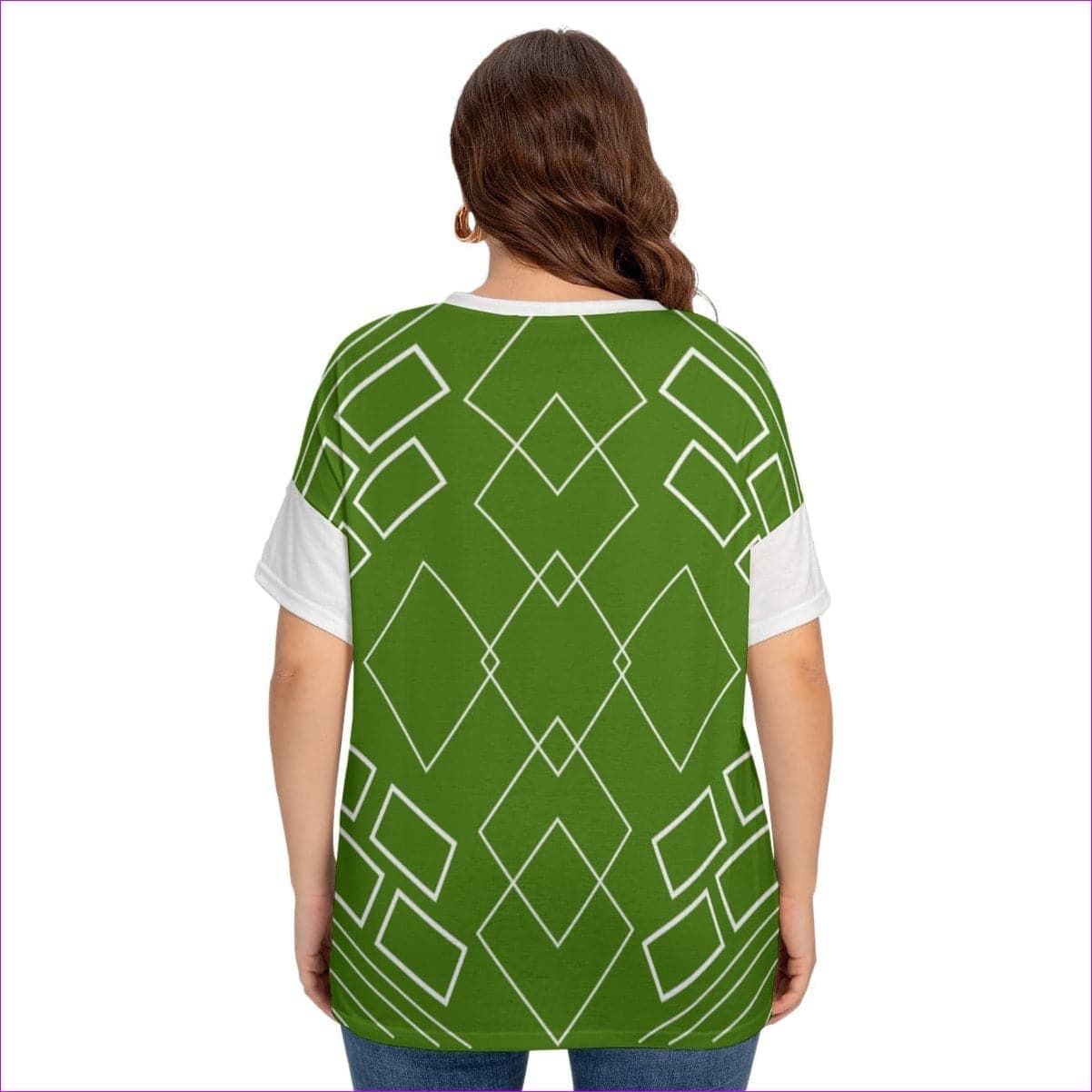 Shaped Out Women's Drop-shoulder Short Sleeve T-shirt With Sleeve Loops Voluptuous (+) Plus Size - women's tee at TFC&H Co.