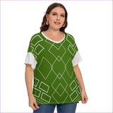 green - Shaped Out Women's Drop-shoulder Short Sleeve T-shirt With Sleeve Loops Voluptuous (+) Plus Size - womens tee at TFC&H Co.