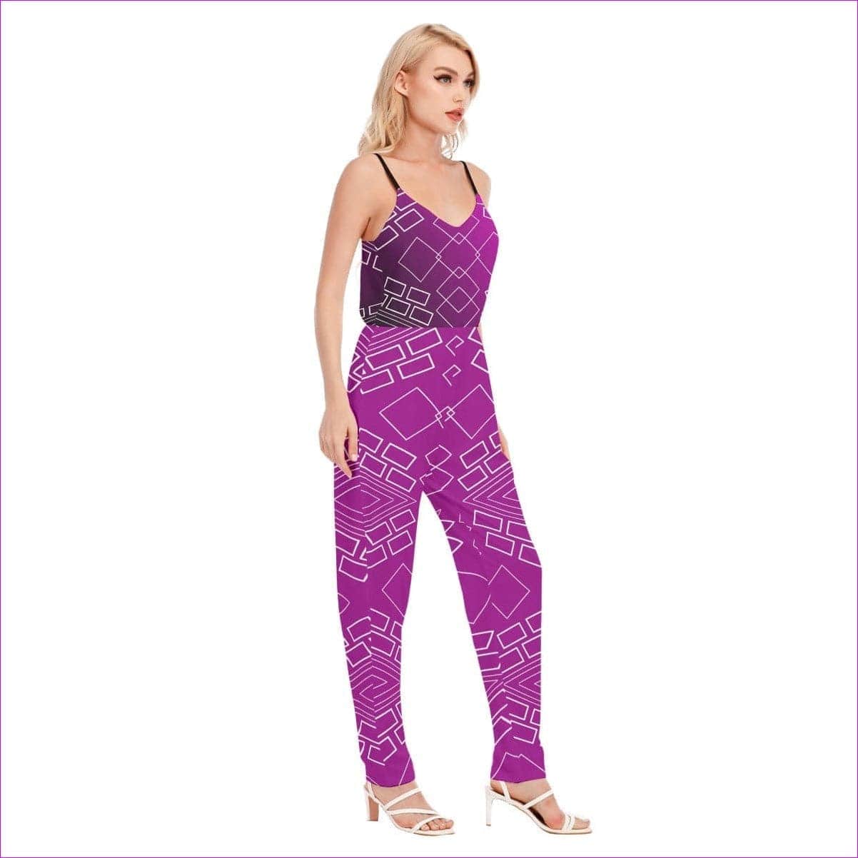 - Shaped Out Women's V-neck Cami Jumpsuit - womens jumpsuit at TFC&H Co.