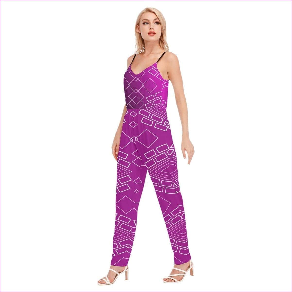 - Shaped Out Women's V-neck Cami Jumpsuit - womens jumpsuit at TFC&H Co.