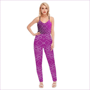 purple - Shaped Out Women's V-neck Cami Jumpsuit - womens jumpsuit at TFC&H Co.