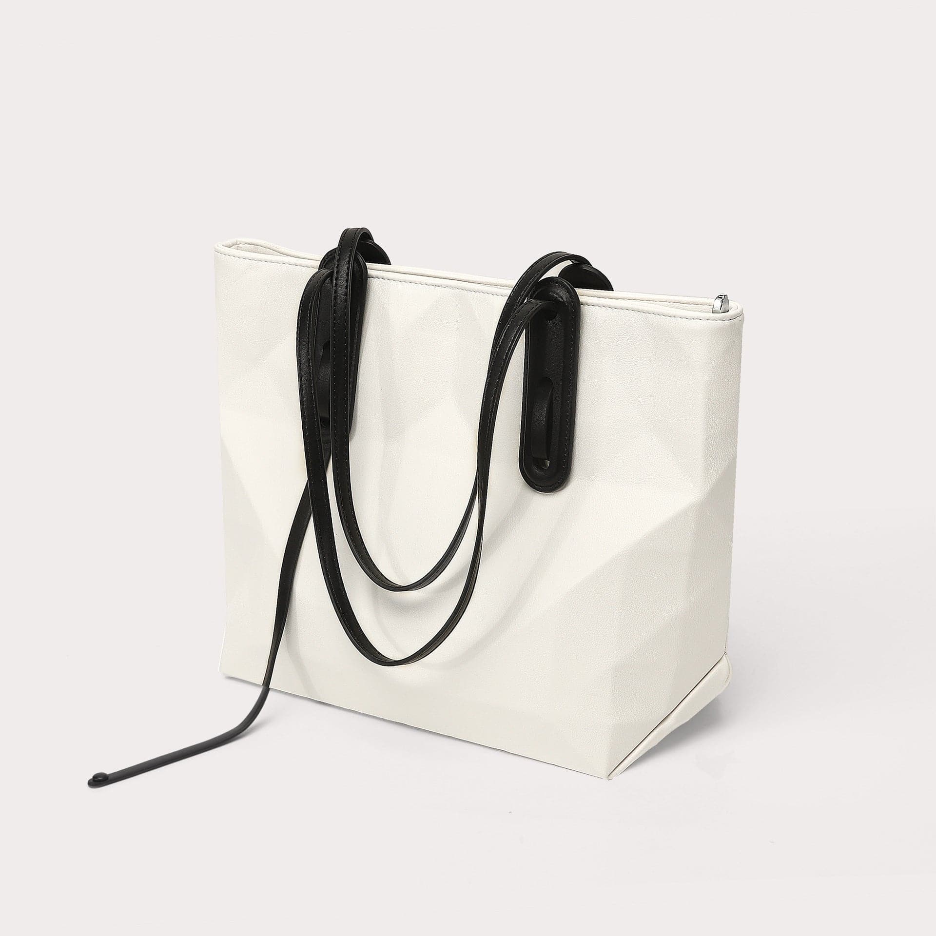 White with black - Simple Design Large Capacity Shoulder Bag - handbag at TFC&H Co.