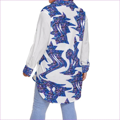 Skewed Women's Button-Up Shirt Voluptuous (+) Plus Size - women's button-up shirt at TFC&H Co.