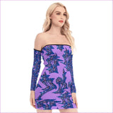 Purple - Skewed Women's Off-shoulder Back Lace-up Dress - womens tube top dress at TFC&H Co.