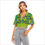 multi-colored Snake Women's Bat Sleeve Crop Top - women's top at TFC&H Co.