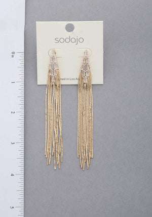 Sodajo Crystal Metal Chain Dangle Earring - Ships from The US - earrings at TFC&H Co.