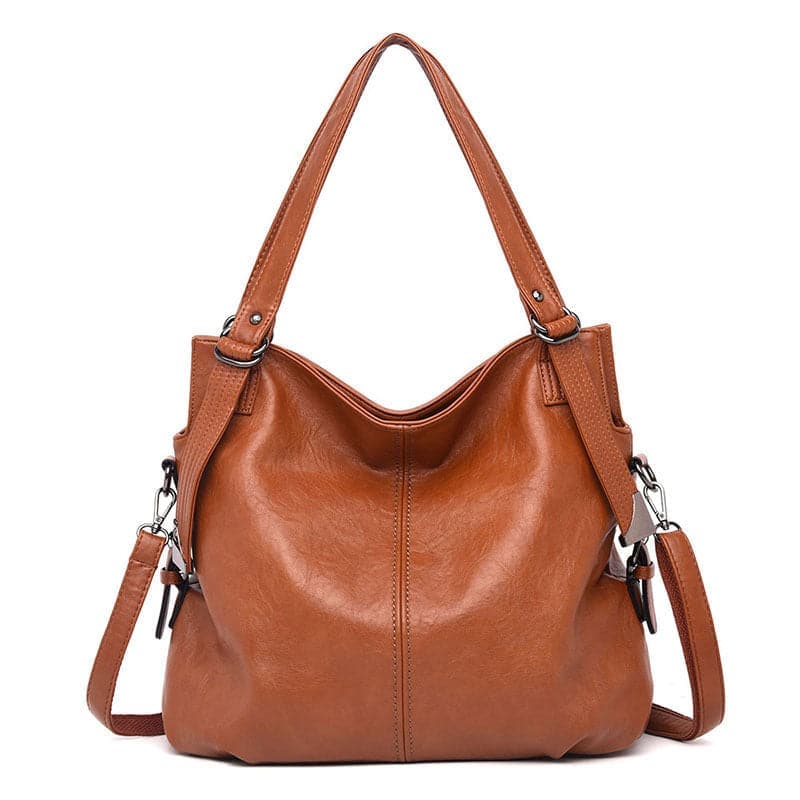 Yellow - Soft Leather Zipper One-Shoulder Bag - handbag at TFC&H Co.