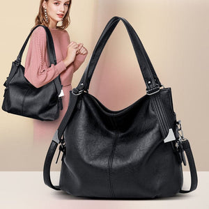 - Soft Leather Zipper One-Shoulder Bag - handbag at TFC&H Co.