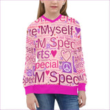 Pink Hem/Cuff - Speak-Over Girls' V-Neck Sweater - 2 options - kids sweater at TFC&H Co.