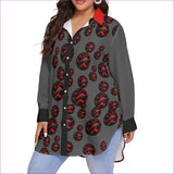 gray Sphere Women's Button-Up Shirt Voluptuous (+) Plus Size - women's button-up shirt at TFC&H Co.