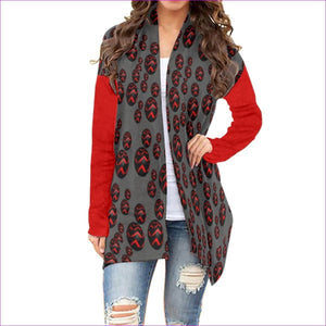 red - Sphere Women's Cardigan With Long Sleeve - womens cardigan at TFC&H Co.