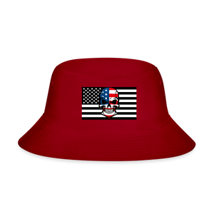 RED Skull Flag Bucket Hat - Ships from The US - Bucket Hat at TFC&H Co.