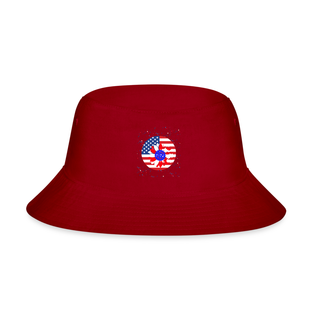 RED Petal Flag Bucket Hat - Ships from The US - Bucket Hat at TFC&H Co.