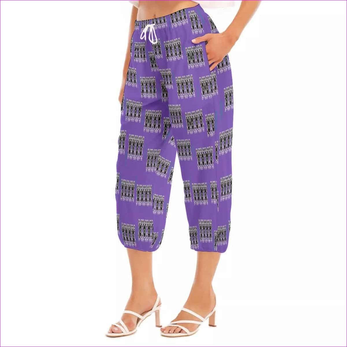 Purple - Stacked Women's Bloomers Capri-Pants - womens bottoms at TFC&H Co.