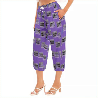 Purple Stacked Women's Bloomers Capri-Pants - women's bottoms at TFC&H Co.