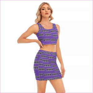 purple - Stacked Women's Camisole And Hip Skirt Set - womens top & skirt set at TFC&H Co.