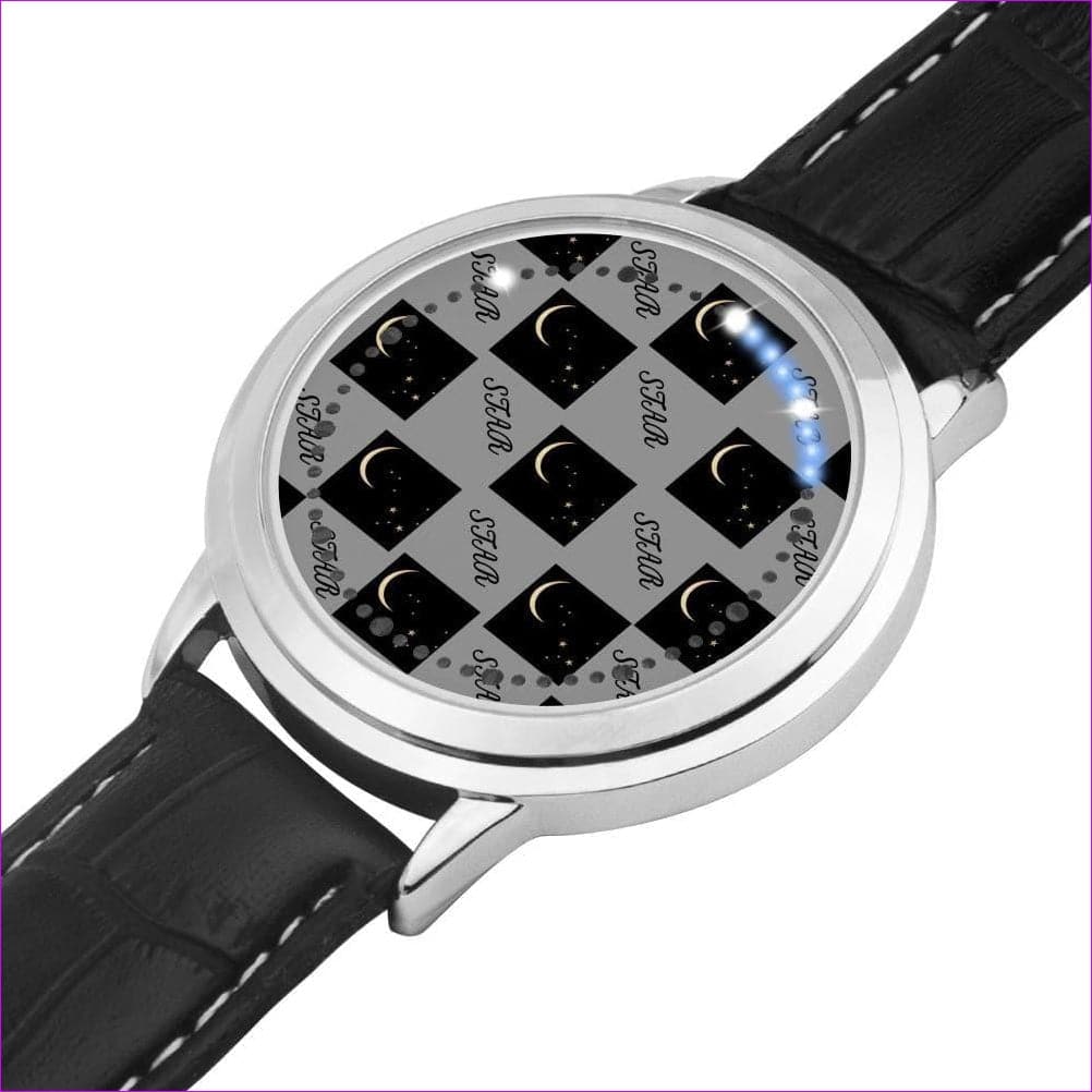White Star Moon Time LED - diameter - 43mm Star Moon Quartz Or LED Wristwatches - watch at TFC&H Co.
