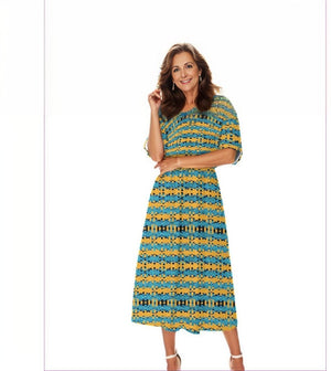 multi-colored - Static Women's Elastic Waist Dress - womens dress at TFC&H Co.