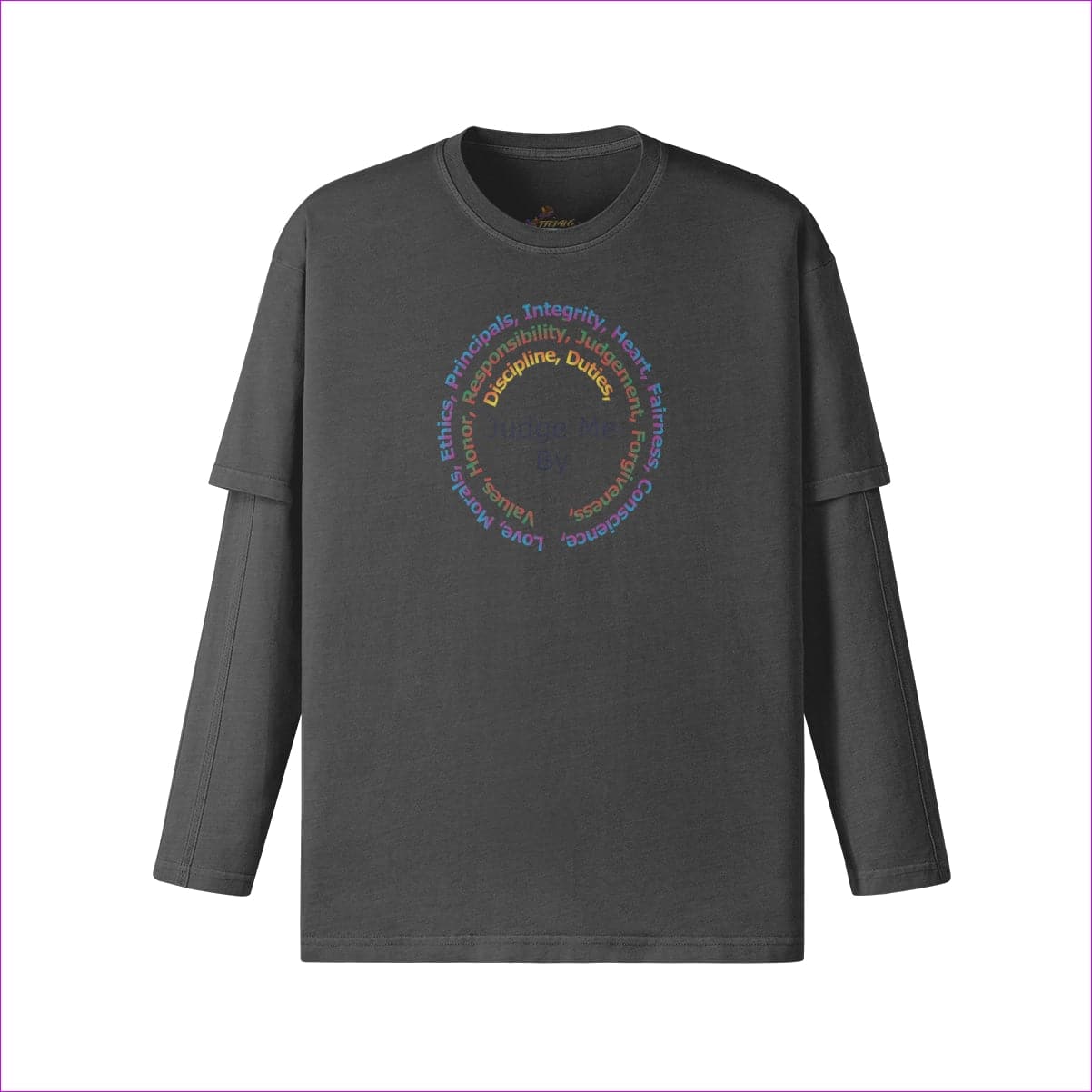 Dark Gray Stature & Character False Two Pieces Vintage Long Sleeve - unisex t-shirt at TFC&H Co.