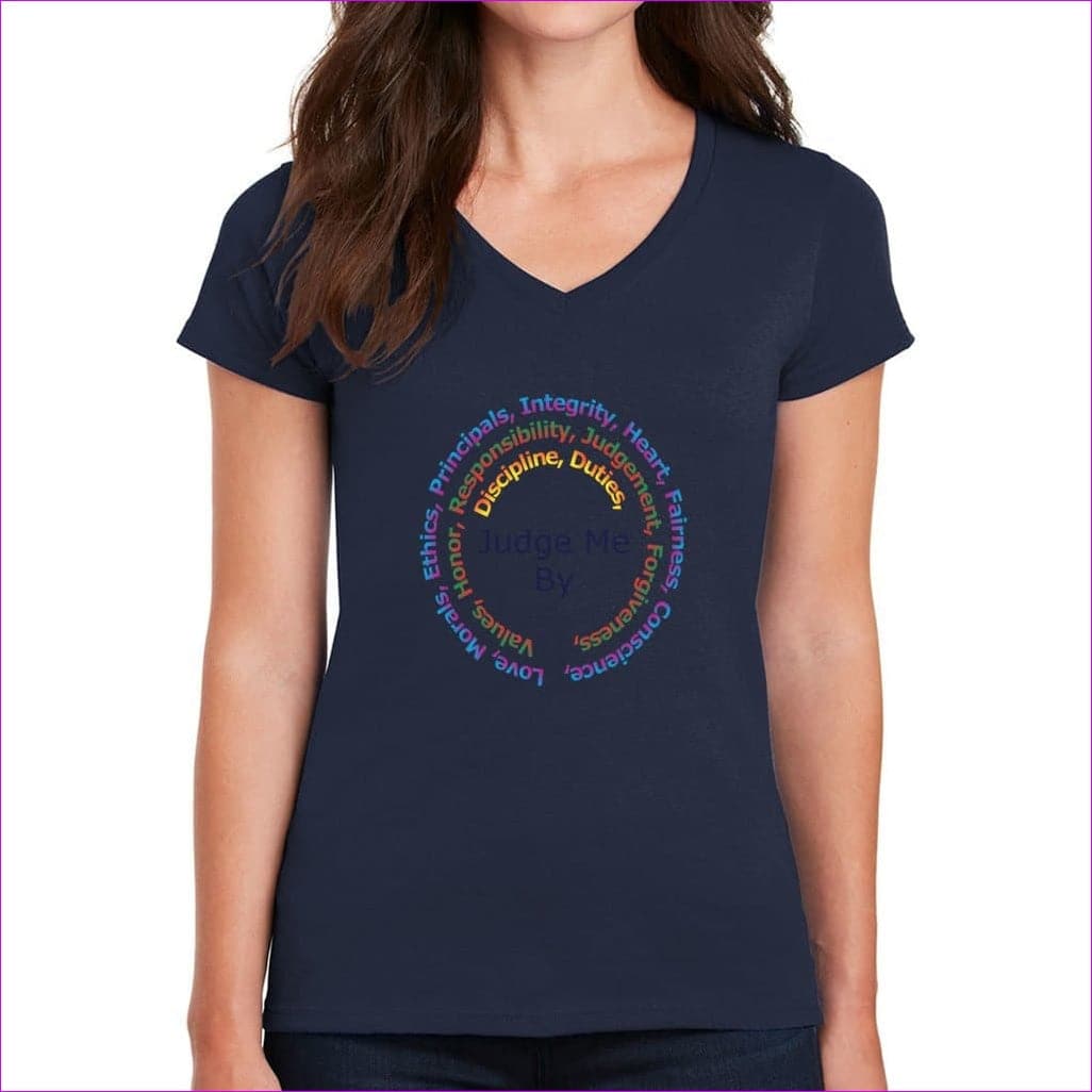 Navy - Stature & Character Women’s & Teen's Heavy Cotton V-Neck T-Shirt - womens t-shirt at TFC&H Co.