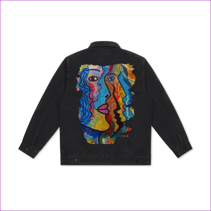 Black Beauty - Street Art 2 Flap Pocket Denim Jacket - womens denim jacket at TFC&H Co.